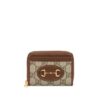 Gucci Brown Monogram Horsebit 1955 Card Case