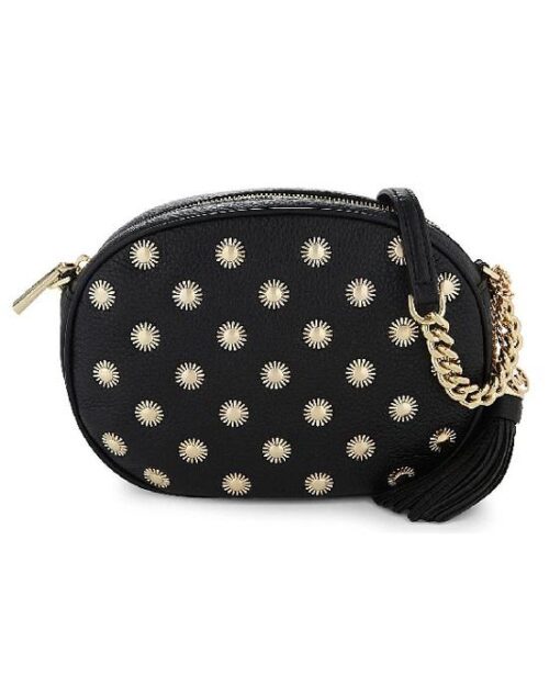 MICHAEL Michael Kors Black Ginny Studded Medium Leather Cross-body Bag
