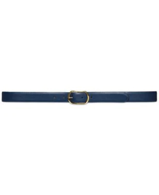 Lauren Ralph Lauren Whitby Leather Centerbar Belt Silver Mink XL - Fashionbarn shop