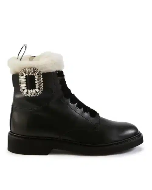 Roger Vivier Viv' Rangers Fur Ankle Boots