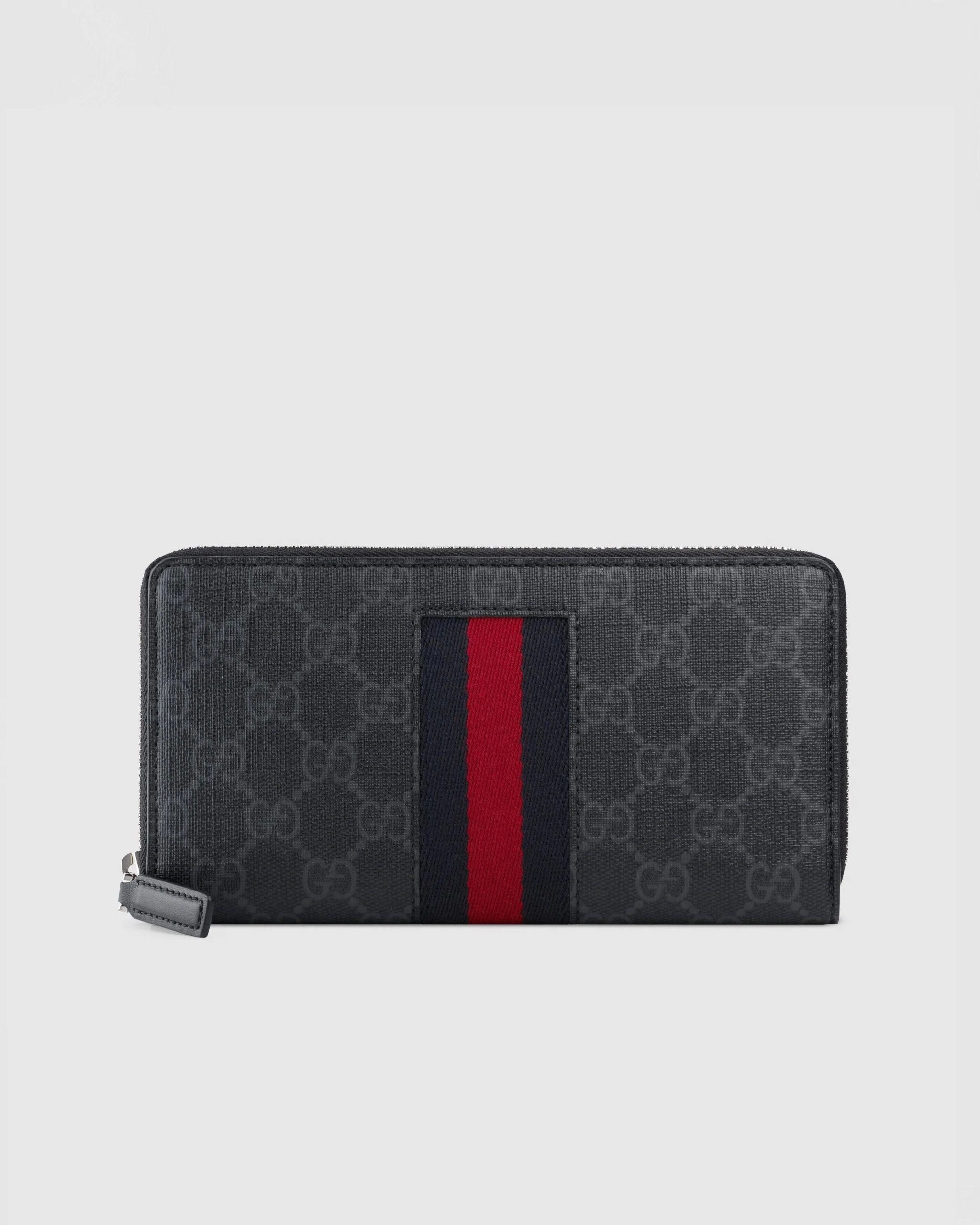 Gucci GG Supreme Web Zip Around Wallet