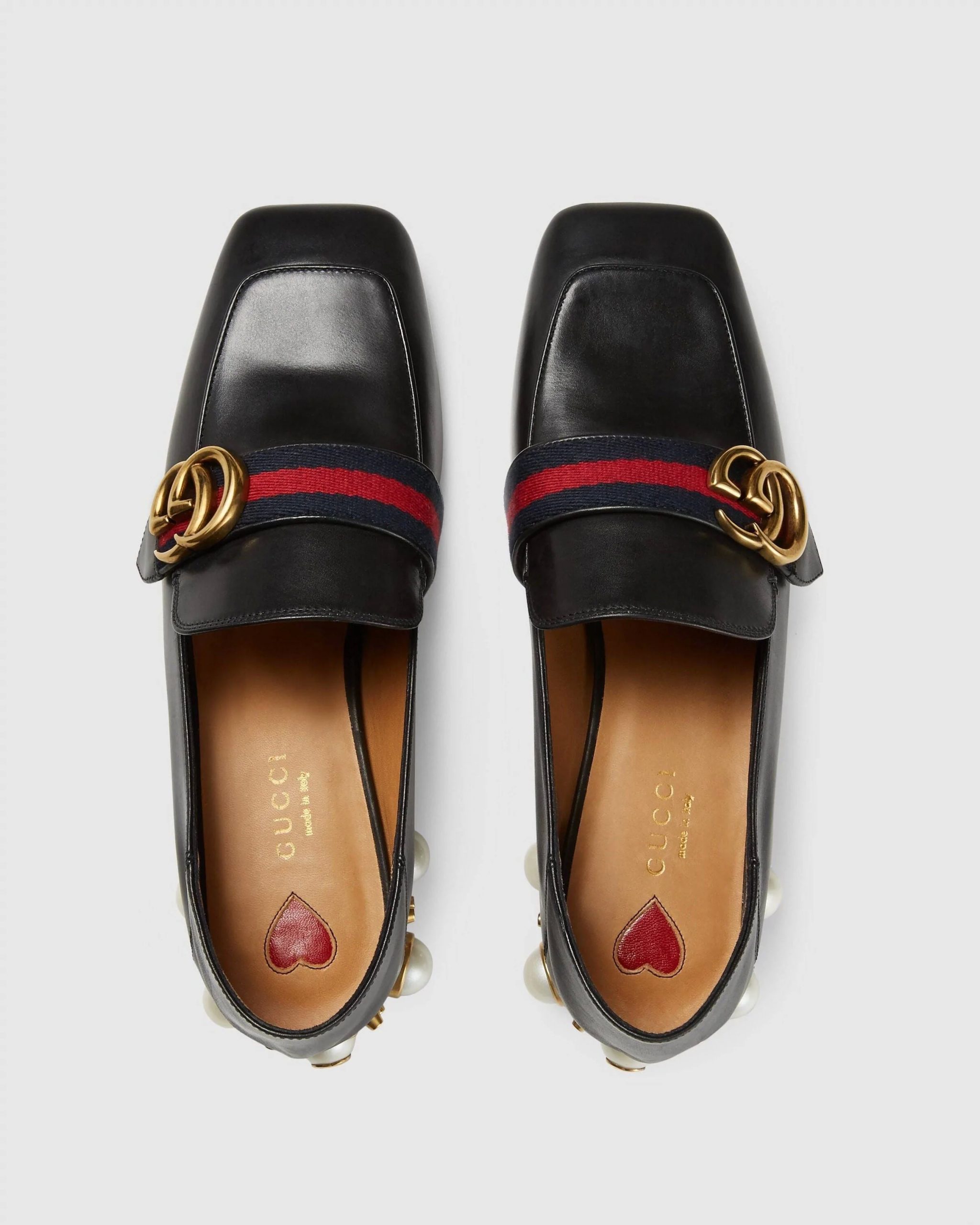 Gucci Leather Mid-Heel Loafer, Black