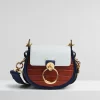 Chloe Tess Small Purse In Embossed Croco & Lizard Effect On Calfskin & Shiny Calfskin