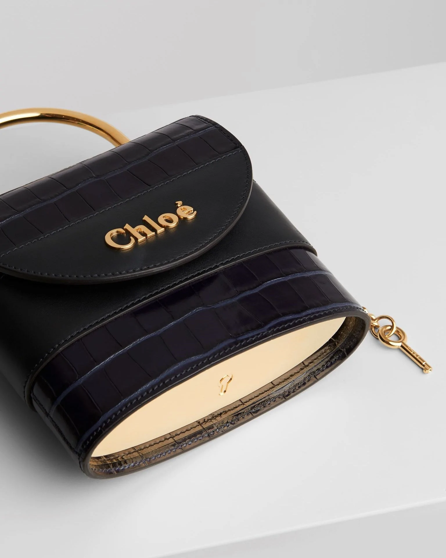 Chloe Small Aby Lock Crocodile-Effect Bag