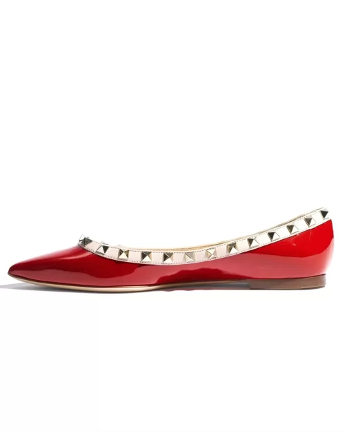 Valentino Garavani Patent Rockstud Ballet Flat