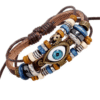 Steffe Unisex Bohemian Multilayers Turkish Eye Leather Bracelets