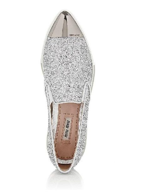 Miu Miu Metal-Toe-Cap Slip-On Sneakers