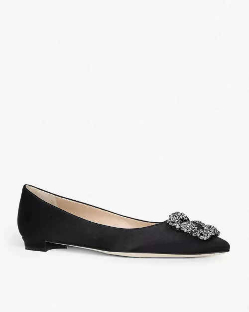 Manolo Blahnik Hangisi Satin Flats