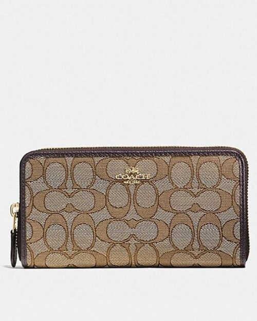 Coach Accordion Zip Wallet In Signature Jacquard