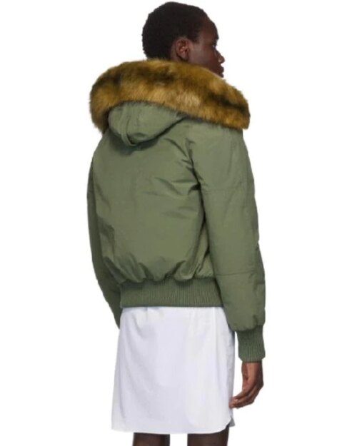 Kenzo Green Down Faux-fur Hooded Jacket