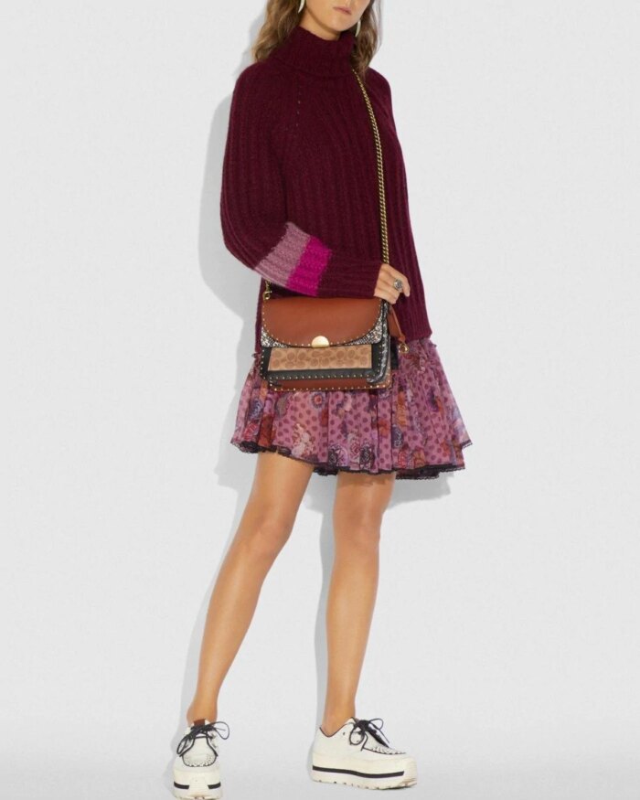 Coach Dreamer Shoulder Bag In Signature Canvas With Snakeskin Detail