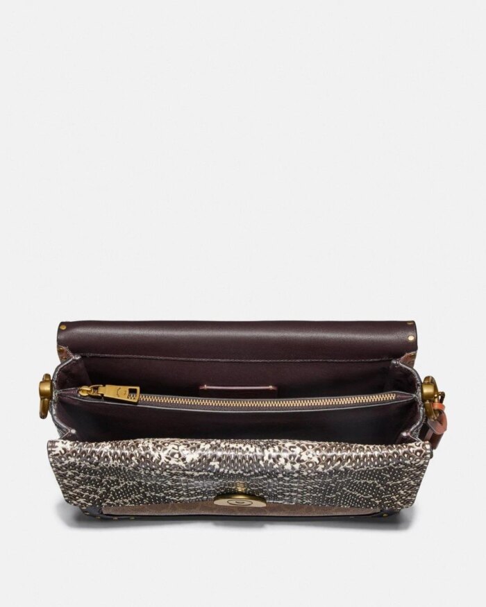 Coach Dreamer Shoulder Bag In Signature Canvas With Snakeskin Detail