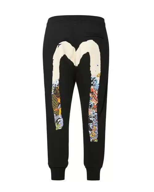 Evisu Sweatpants with allover carp-patterned brushstroke daicock print