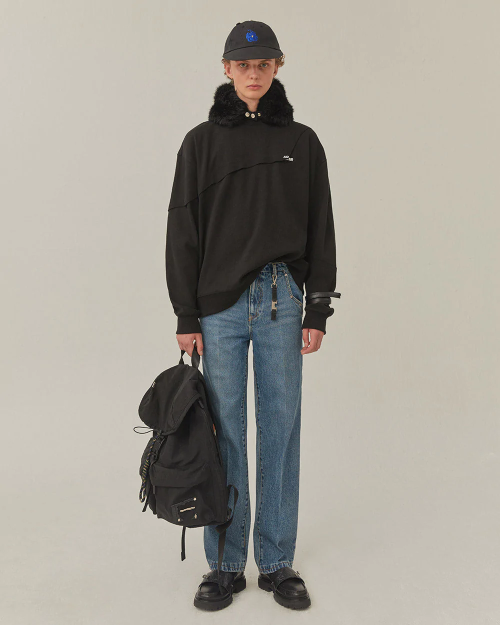 Ader Error Women's Black Torn Label Backpack