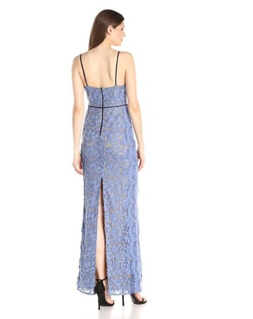 ABS Allen Schwartz Women's Gown With Fagottin Inserts and Lace Scallop seams