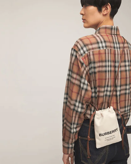 Burberry Logo Print Canvas Pouch Bag