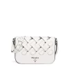 Prada Leather Shoulder Bag With Large Woven Motif