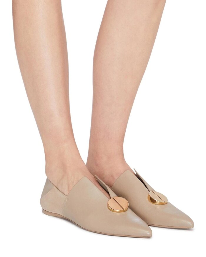 Mercedes Castillo 'Kelby' Metal Detail Leather Loafers