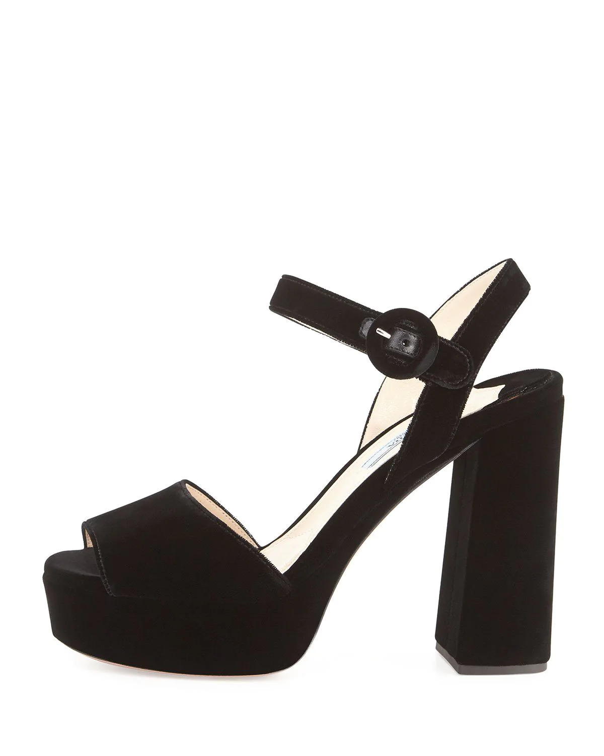Prada Velvet Platform Block-Heel Sandal