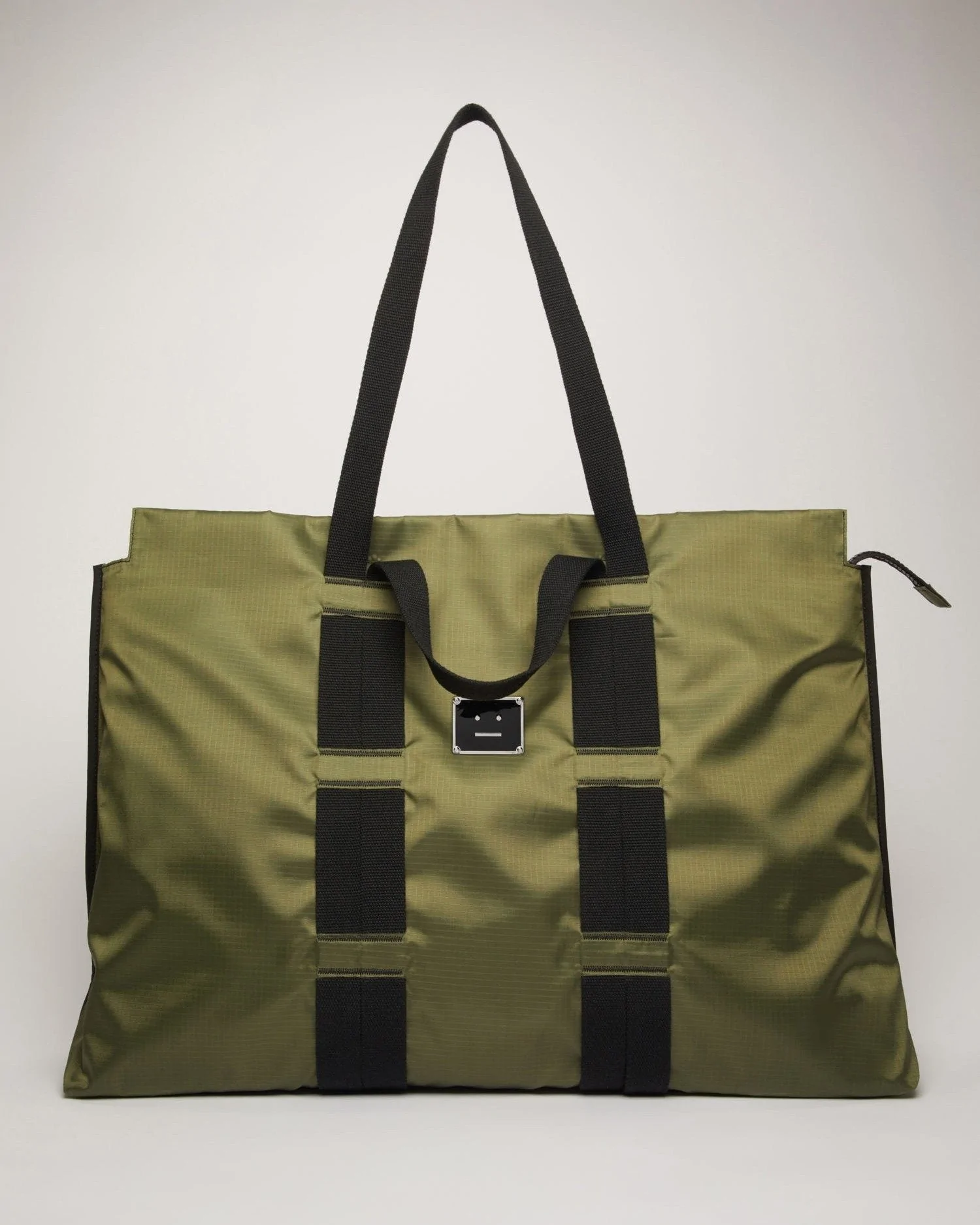 Acne Studios Logo Plaque Tote Bag Khaki Green