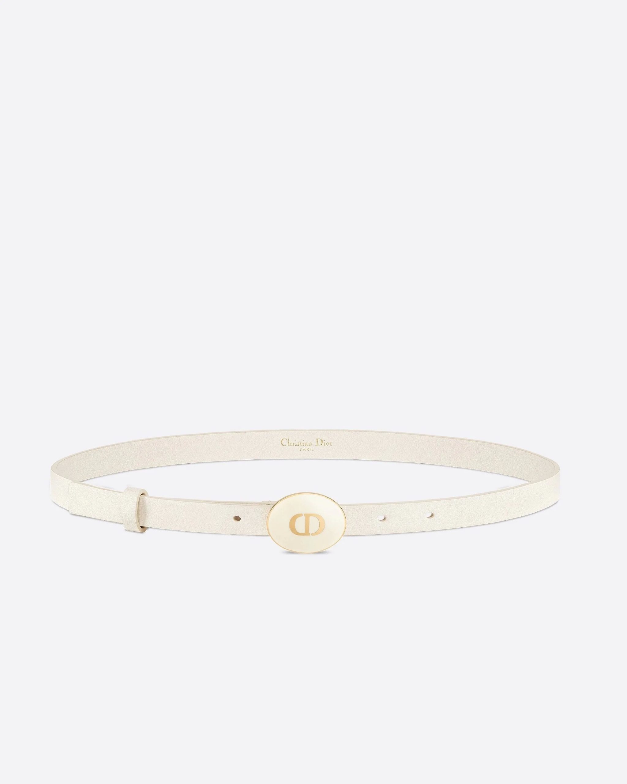 Dior Teddy-D Belt Ivory Smooth Calfskin, 15mm