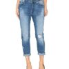 DL1961 Jessica Alba No. 6 Cropped Relaxed Jeans In Scratched