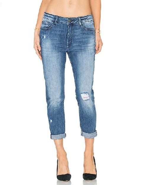 DL1961 Jessica Alba No. 6 Cropped Relaxed Jeans In Scratched
