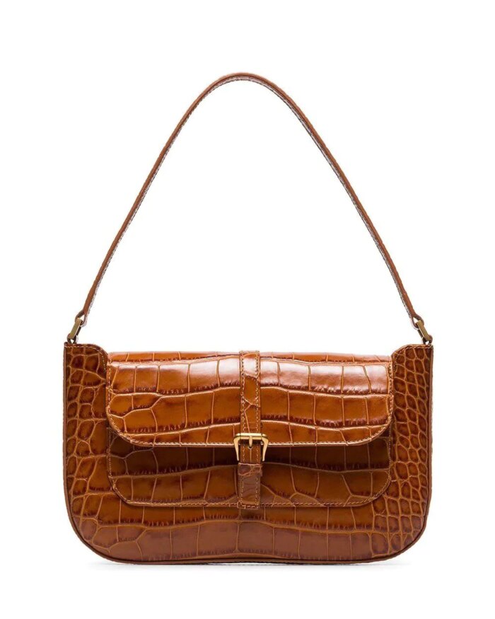 By Far Miranda Crocodile Effect Shoulder Bag