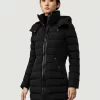 Mackage Farren Stretch Lightweight Down Coat With Removable Hood, Black