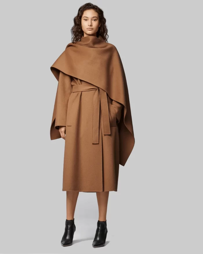 Boss Relaxed-Fit Belted Trench Coat With Detachable Shawl