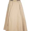 Tory Burch A-Line Poplin Pleated Skirt