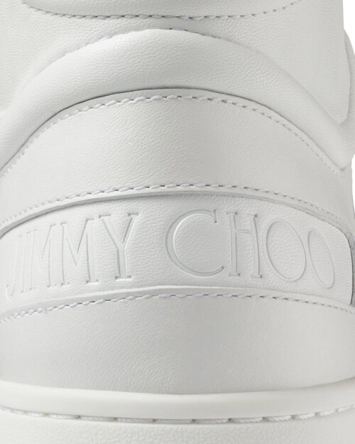 Jimmy Choo Hawaii White Calf Leather High-Top Trainers