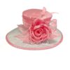 Fine Millinery by August Hat Co Bow & Feather Accented Mesh Straw Hat