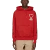 AMI Men's Red De Coeur Hoodie