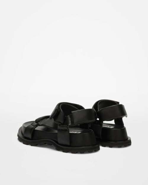 Jil Sander Black Leather Sandals