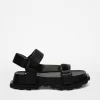 Jil Sander Black Leather Sandals