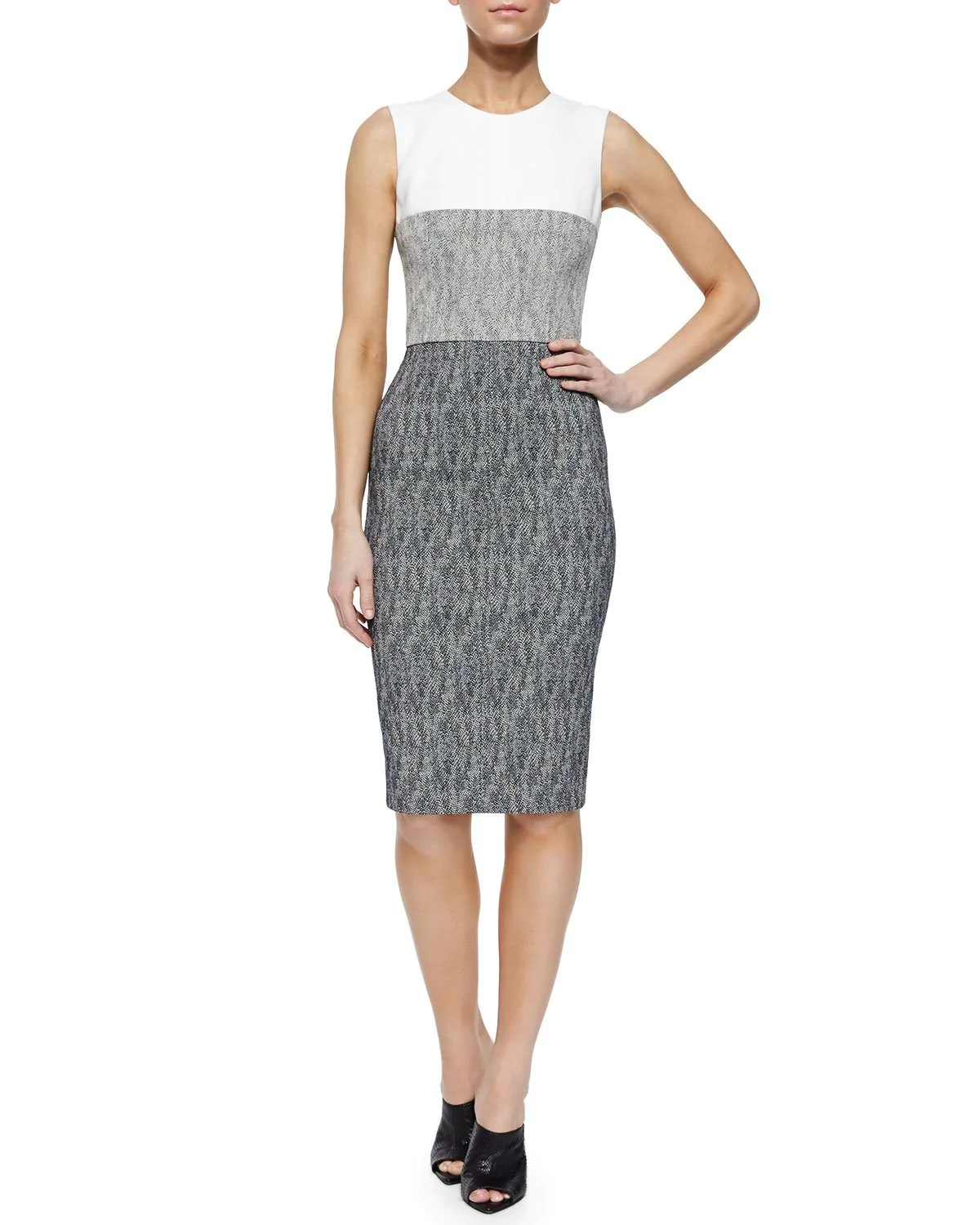 Narciso Rodriguez Sleeveless Colorblock Sheath Dress