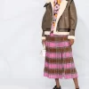 Chloé Brown Aviator Shearling-Trim Jacket