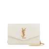 Saint Laurent Uptown YSL Monogram Grain de Poudre Wallet on Chain w/ Card Case