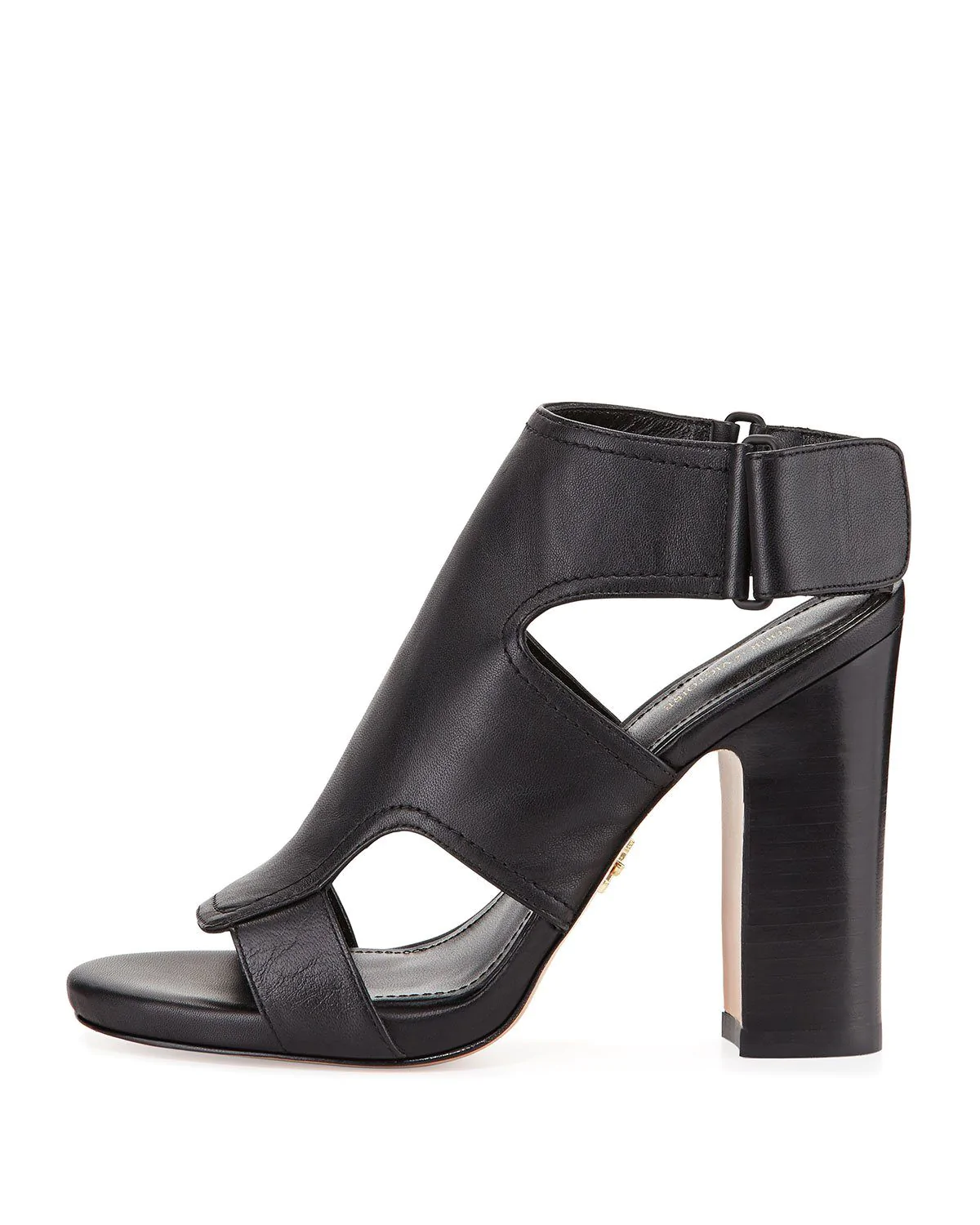 Pour la Victoire Echo Cutout Leather Sandal, Black