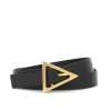 Bottega Veneta 2.0 cm Black Triangle-Buckle Leather Belt