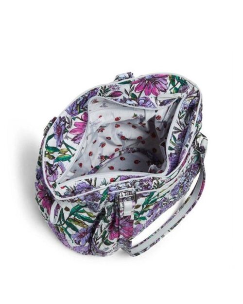 Vera Bradley Iconic Glenna Satchel in Lavender Meadow