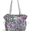 Vera Bradley Iconic Glenna Satchel in Lavender Meadow