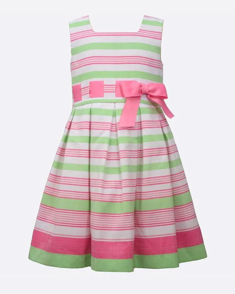Bonnie Jean Little Girls Striped Linen Dress