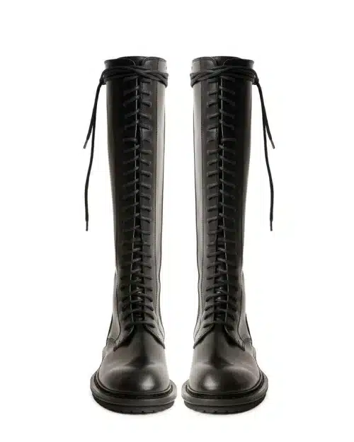 Ann Demeulemeester Knee Combat Boots Tucson Nero