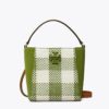 Tory Burch Mcgraw Woven Plaid Small Bucket Bag