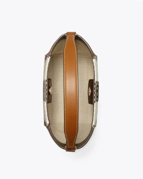 Tory Burch Mcgraw Woven Plaid Small Bucket Bag