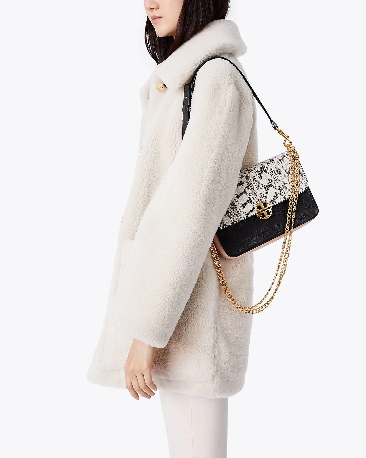 Tory Burch Chelsea Snake Embossed Crossbody Bag