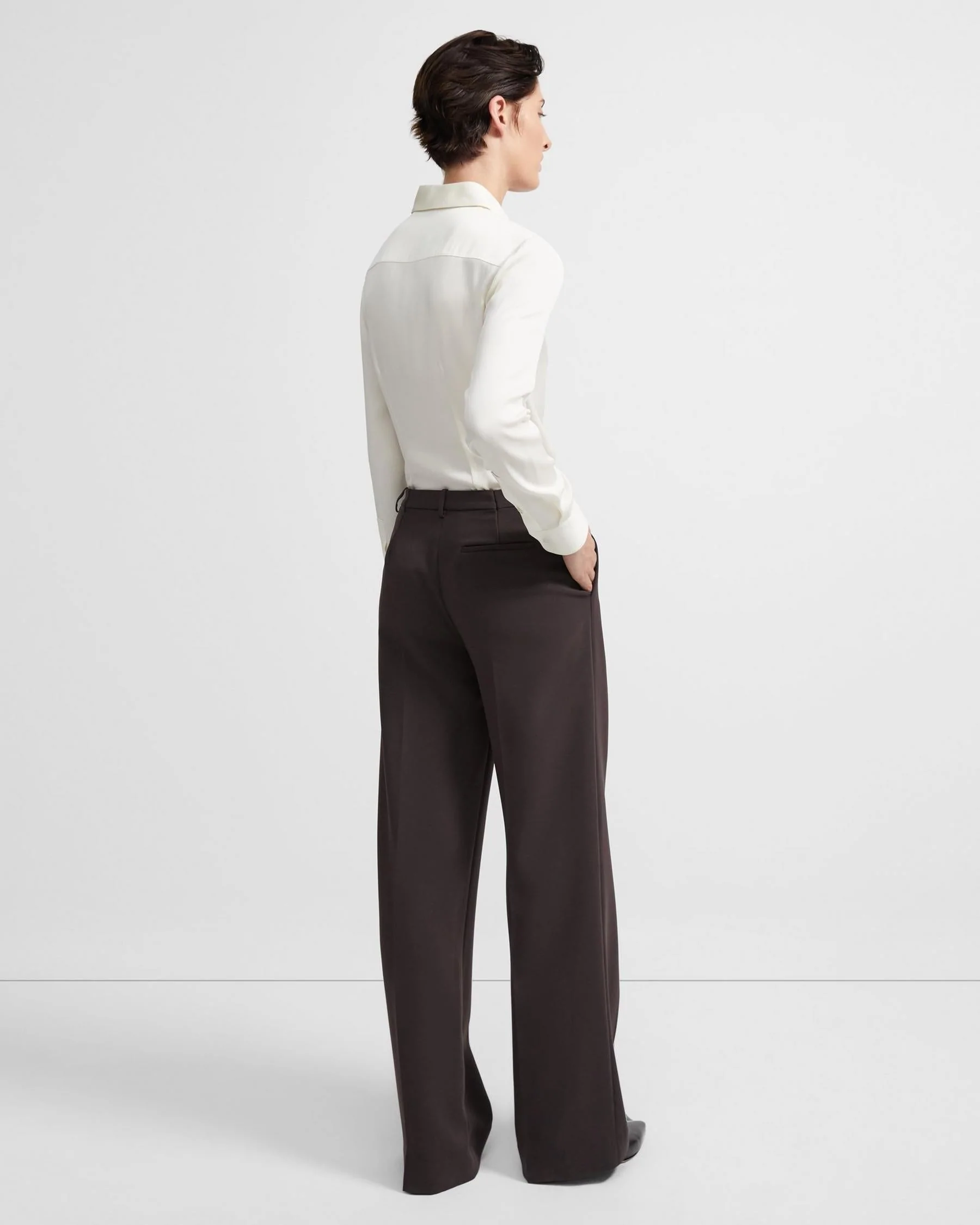 Theory Fitted Shirt In Stretch Silk