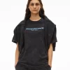 Alexander Wang Printed Acid-Wash Cotton-Jersey T-Shirt